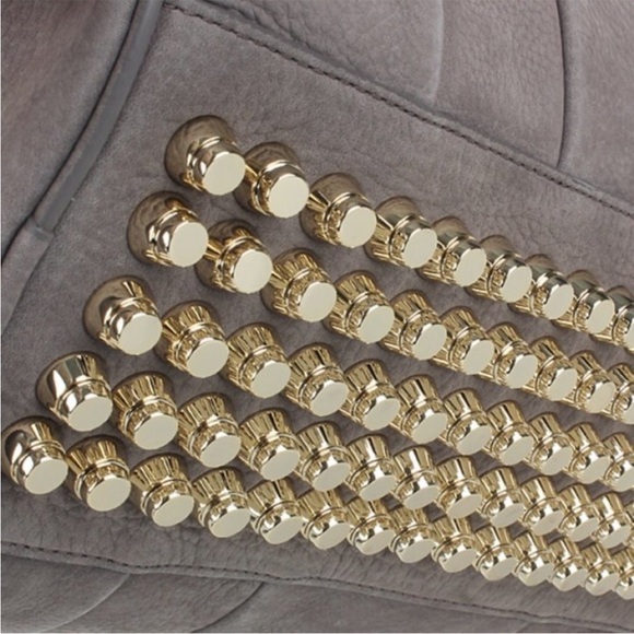 ALEXANDER WANG Large Rocco in Elephant Gray Soft Pebble and Gold - Picture 5 of 14